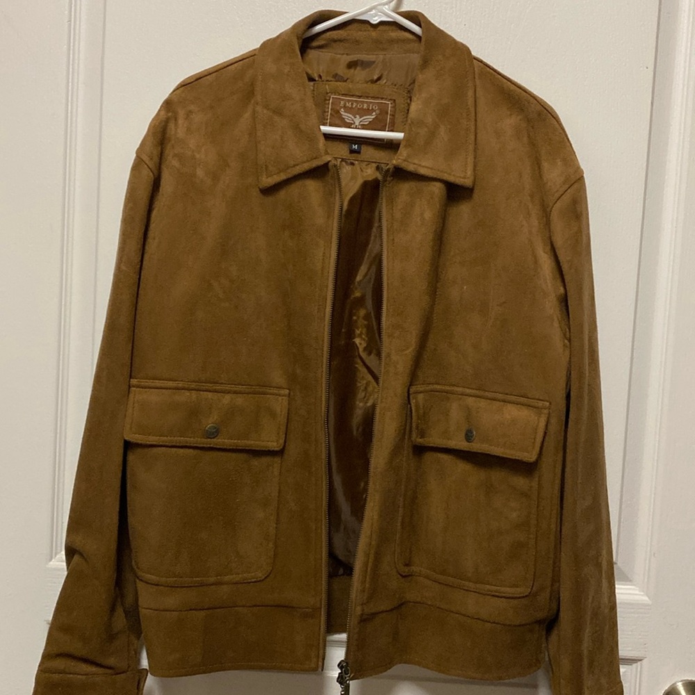 EMPORIUM BROWN SUEDE MEN’S COAT ONLY WEAR A HANDFUL -SMOKE FREE HOME